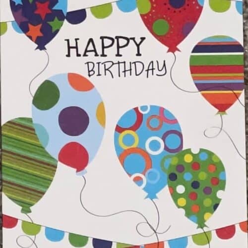 balloons birthday card